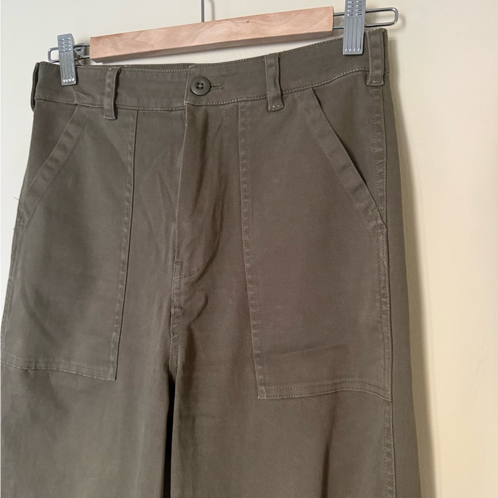 Black Orchid Military Wide Leg  Pants Army Green sz 25 - Picture 5 of 11